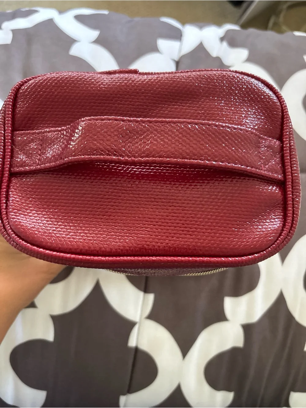 Lancome Clear & Red Makeup Bag Rose Zipper Brand New